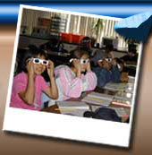 photo of students wearing 3D glasses